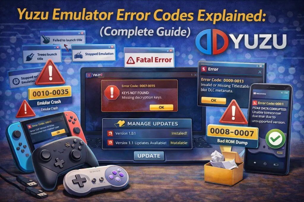 Yuzu Emulator Error Codes Explained – Complete Guide Common Yuzu emulator error codes explained with causes and solutions